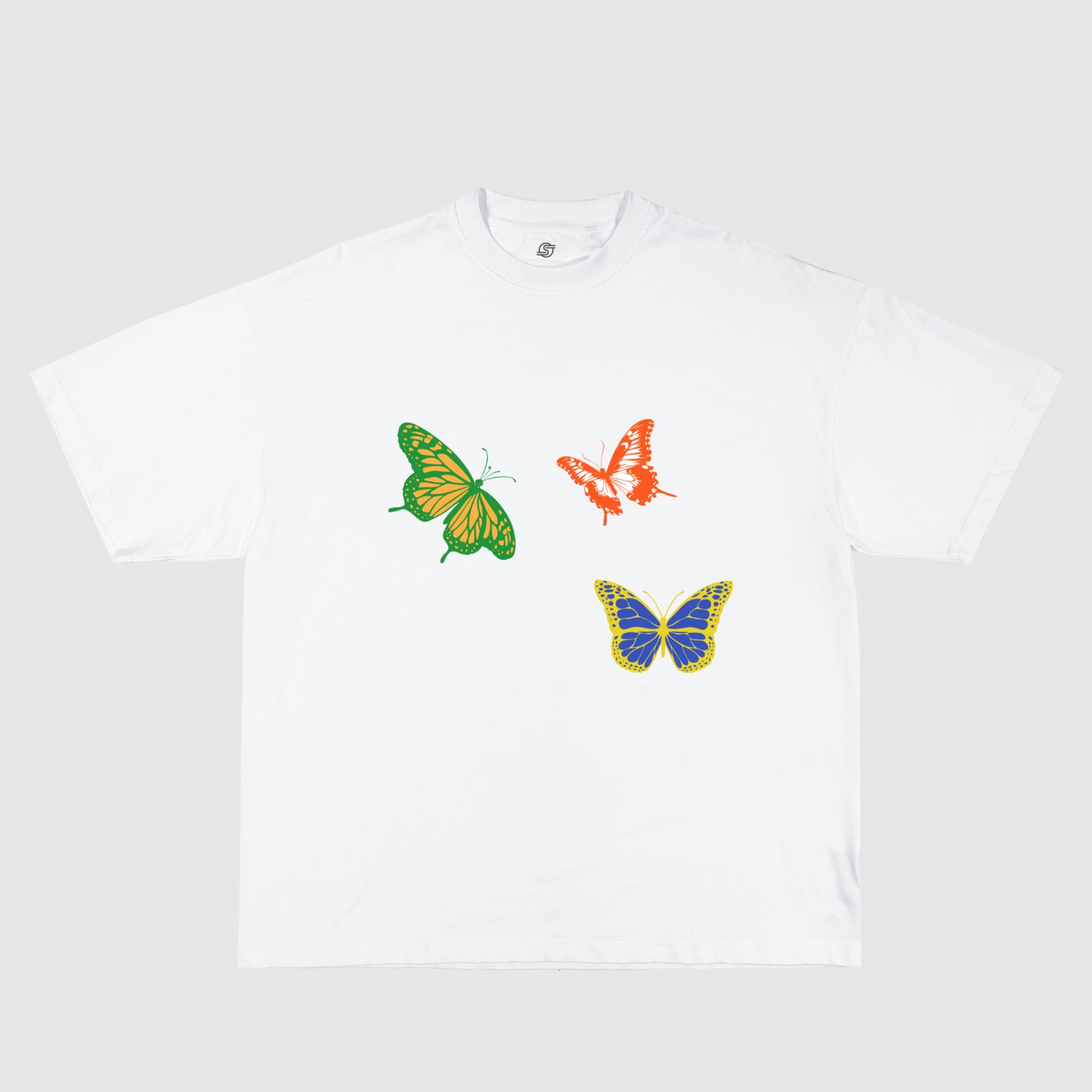 COLORED BUTTERFLIES - White (2/2)